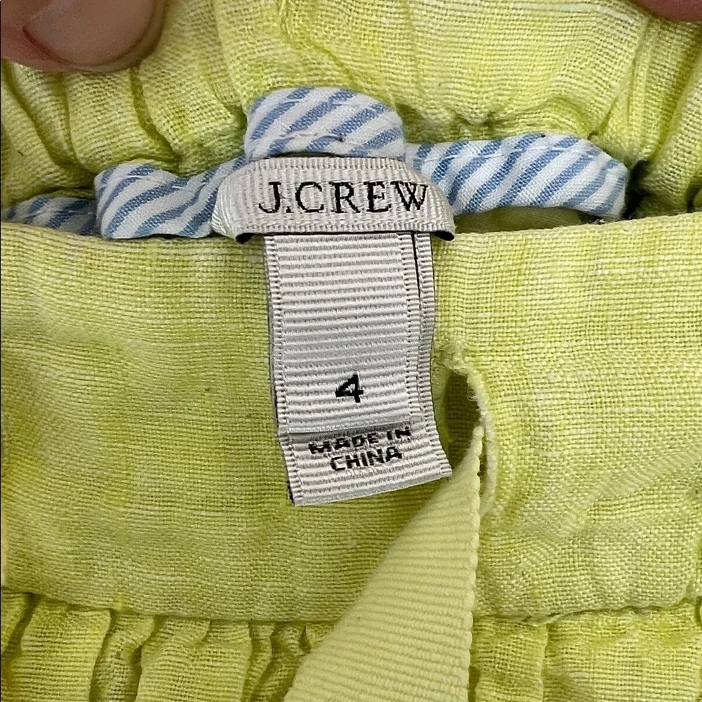 J. Crew Preppy Light Yellow Retro Linen Skirt Sz 4
